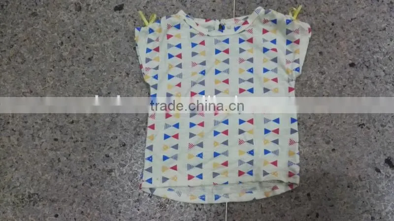 Yiwu stocks lots most popular girl's printed t-shirt