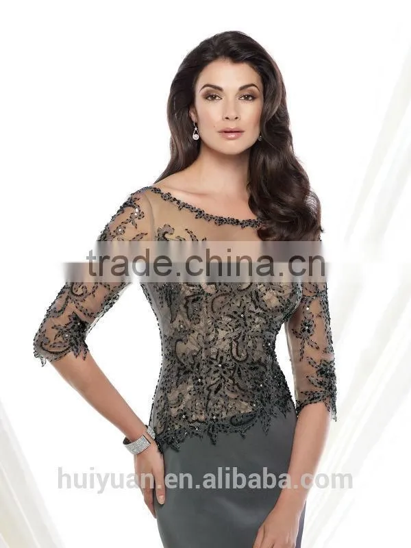 2015 fashion casual chiffon mermaid long sleeves prom dress
