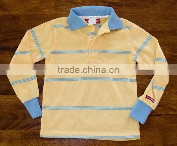 long sleeve polo shirts for children ,cheap wholesale boys cotton striped polo shirts