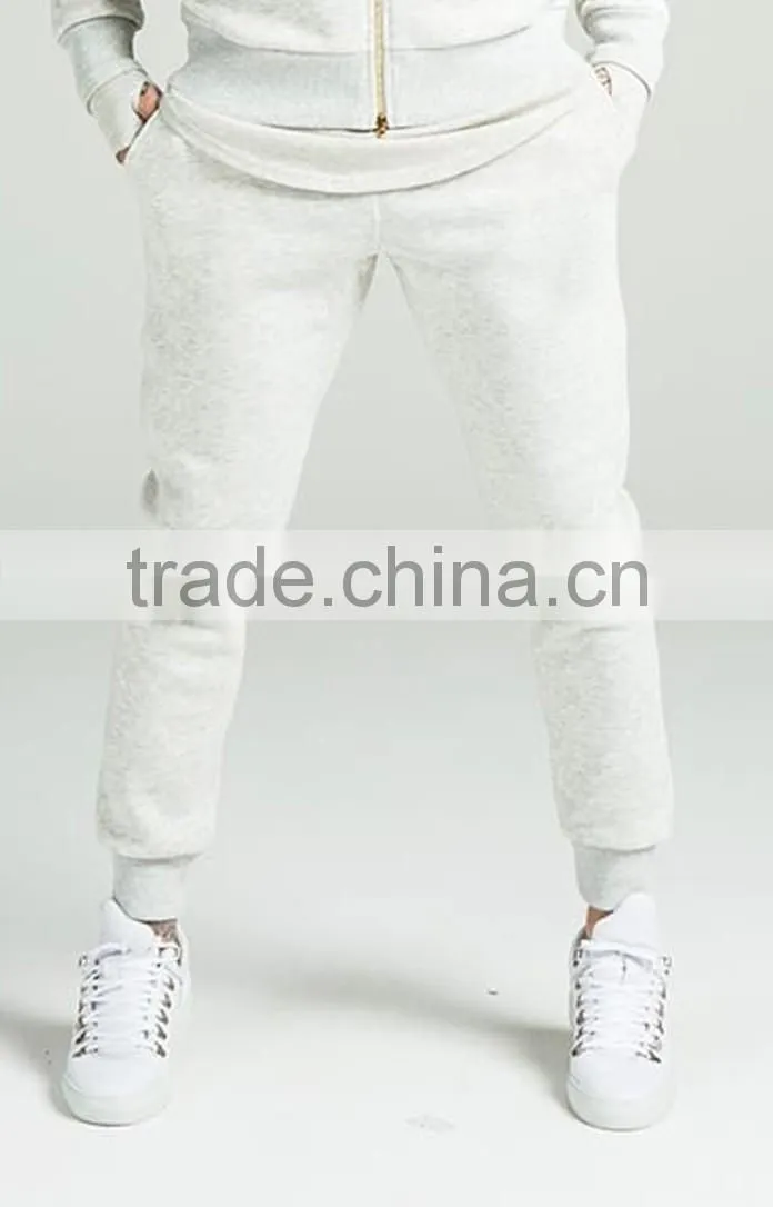 Quality cotton jersey tracksuits plain cream tracksuit zipper up tracksuit