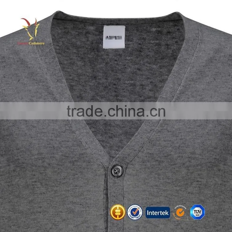 V-Neck Knitted Men Cadign Sweaters New Design Men Cashmere Sweater