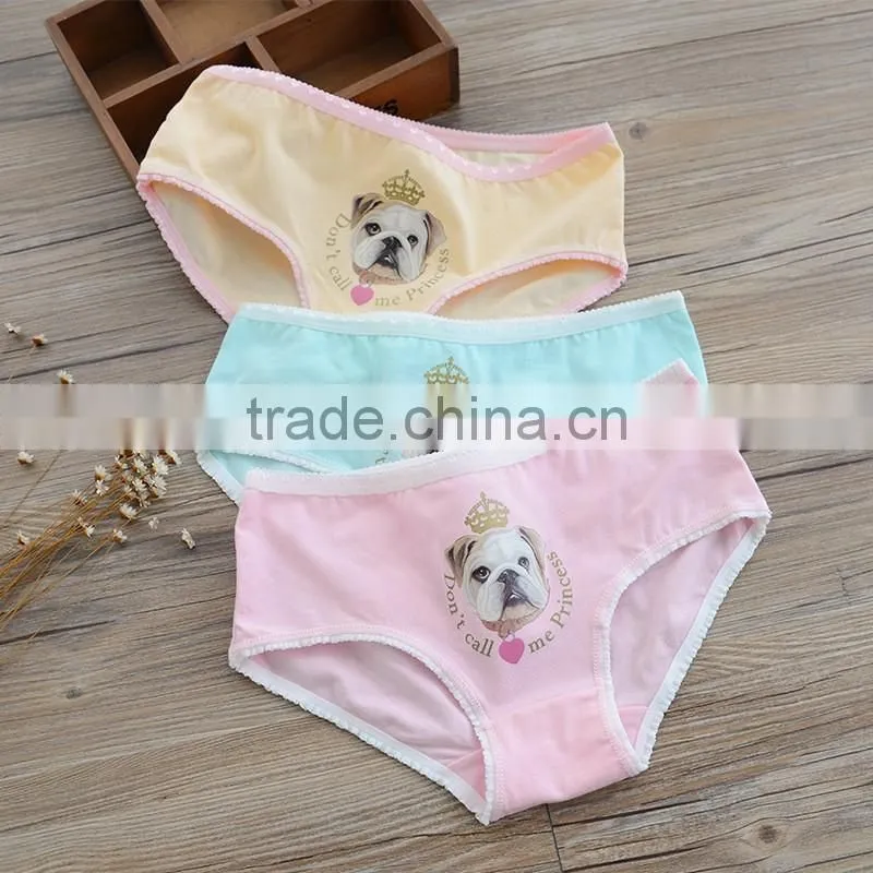 2017 Cheap Cotton Colorful Cartoon Print Yough Sexy Lady Panty(OEM)