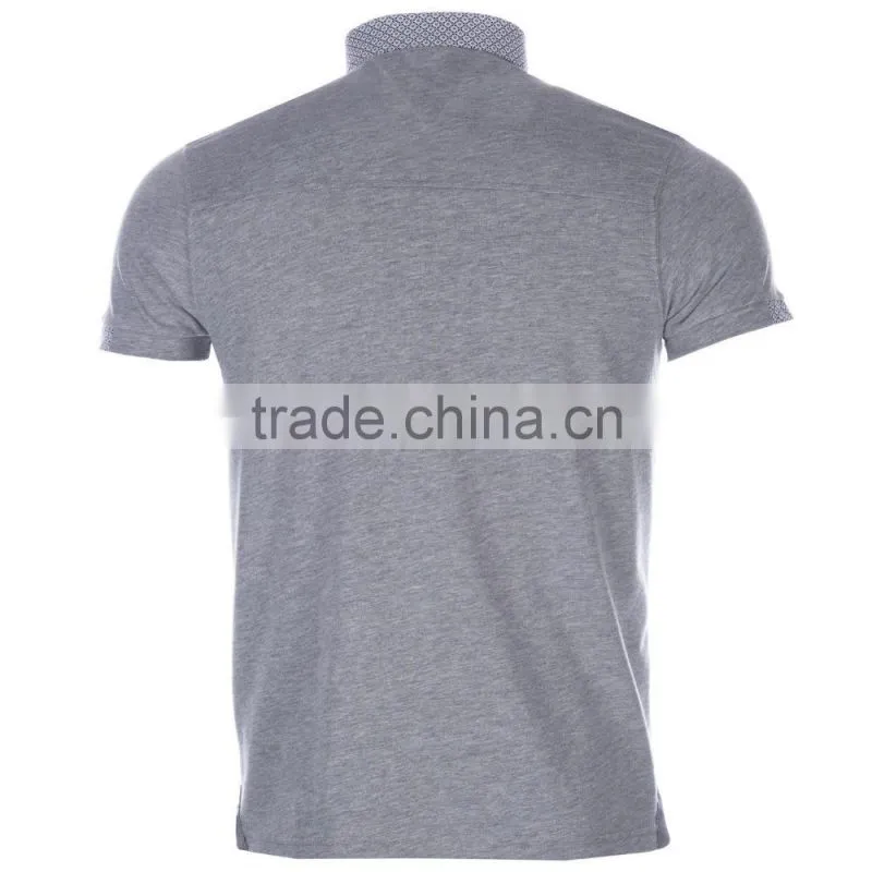 High quality good price custom blank polo shirt men casual 100%cotton comfortable gray mens polo shirt with pocket