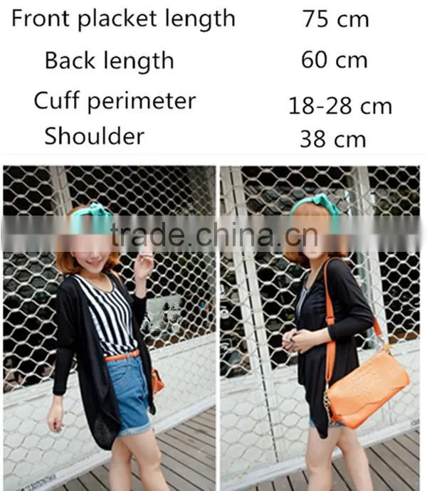 Korea sex long sleeve without button Sun protection clothing breathable summer thin women chiffon