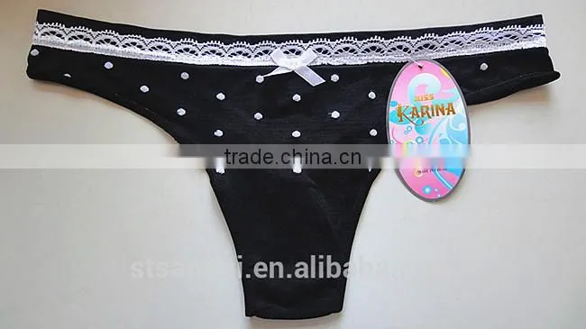Hot girls new design fancy star print black sexy panties underwear