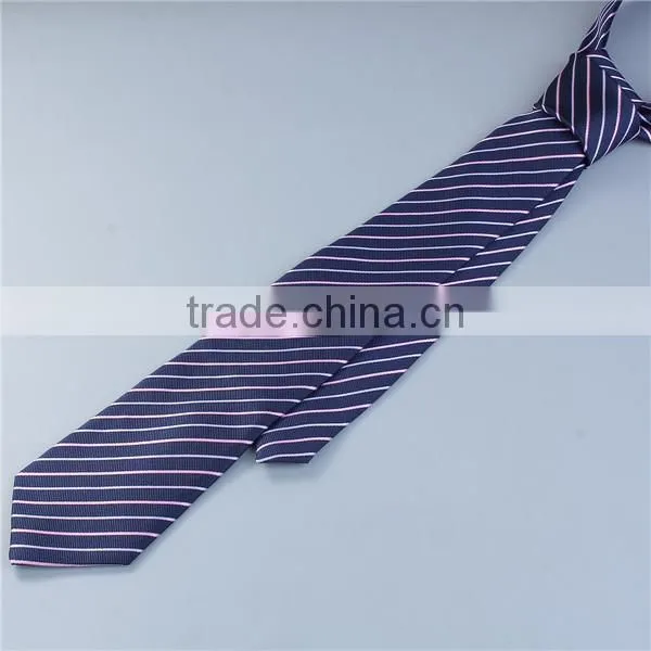 Polyester Necktie Navy Blue Stripe Polyestser Necktie