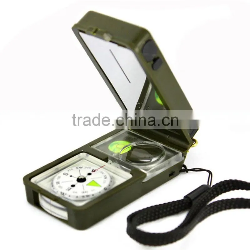 Multi-function 10 in 1 Military Tool Compass Hygrometer Led Light Thermometer Flint Fire Starter Outdoor Hiking Camping Survival