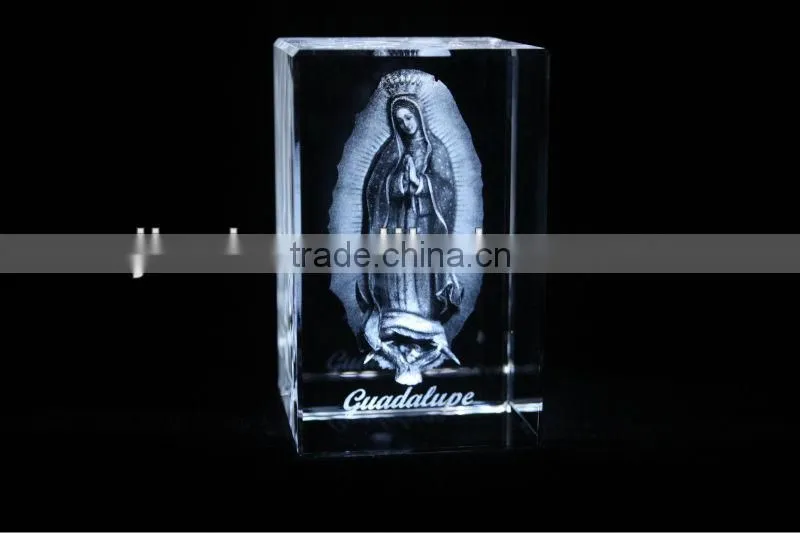 Good K9 crystal 3D laser engraving with religion crystal block