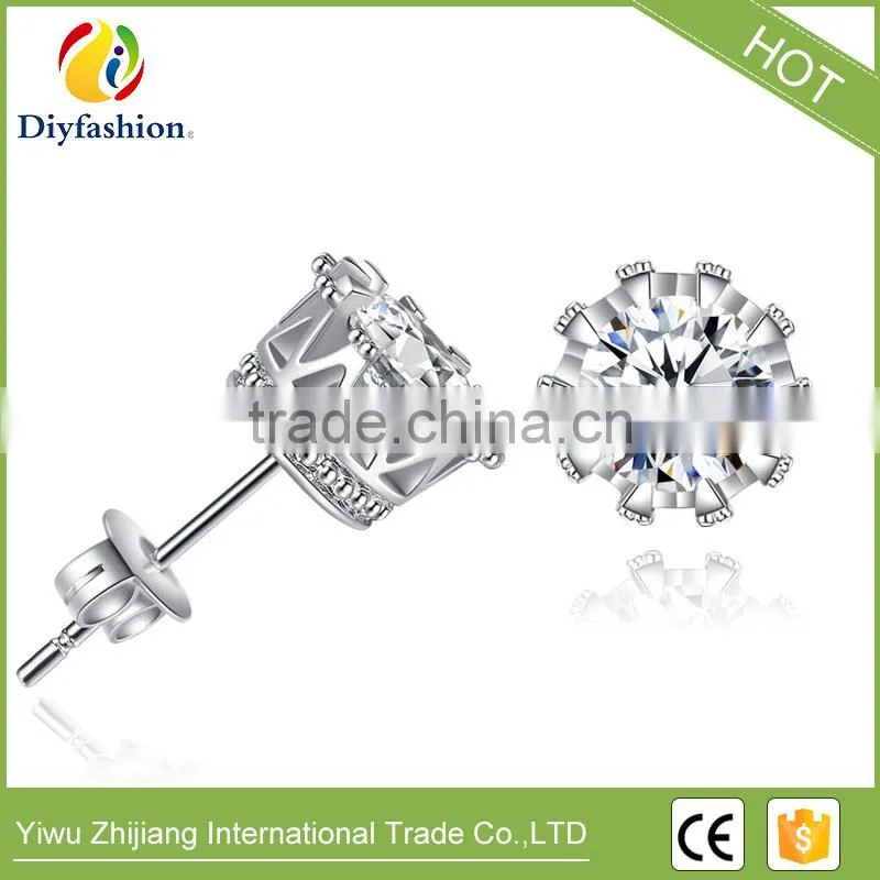 Cubic Zirconia diamond Rotary stud earrings for women