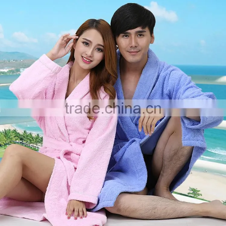Wholesale 100% cotton super soft women sleepwear bathrobe