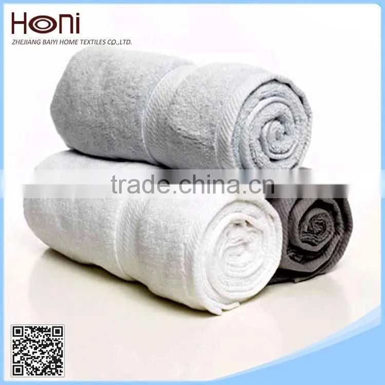 100% Cotton Woven 21S Yarn White Color Hotel Towels