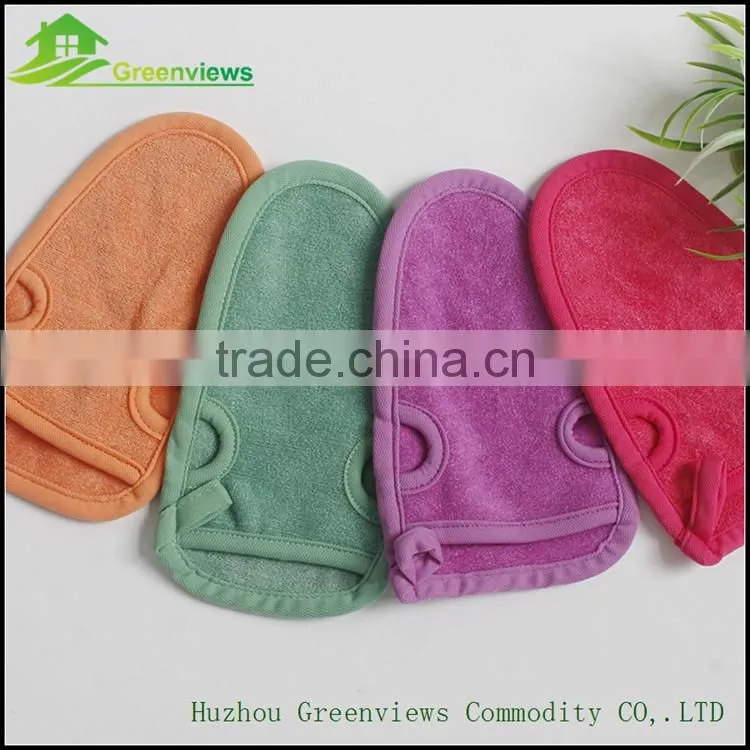 Wholesale bath sponge brush shower scrubbers nylon exfoliating bath glove