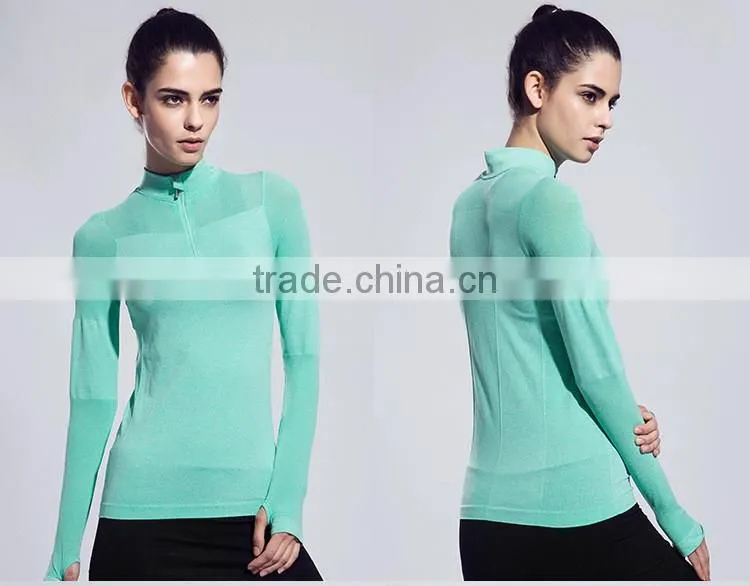Women's Sweatshirts Half-Zip Quarter Long-Sleeve Yoga Running Pullover Jacket