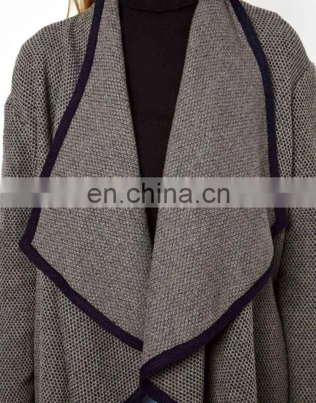 High Fashion autumn winter ladies droopy big fly leisure coat blazers long jacket