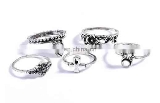 Punk Gold Silver Stack Above Knuckle Ring Band Midi Finger Rings 10PCS/Set