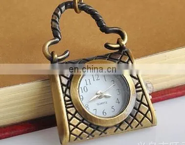 women's handbags Watch coin bag shaped Luxury pocket watch Top quality Antique bronze handbag Pendant pocket watches