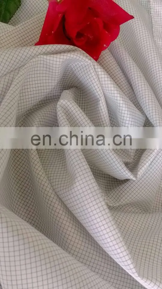 5mm grid polyester antistatic fabric for cleanroom overalls