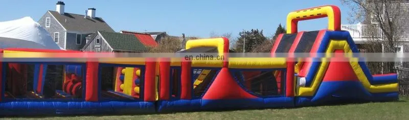 Hot Selling long wipeout inflatable obstacle course, adult inflatable obstacle course