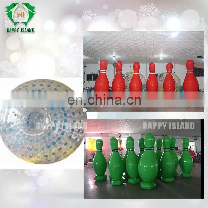 HI Inflatable Bowling Outdoor Ground Inflatable Bowling With Bungee Games