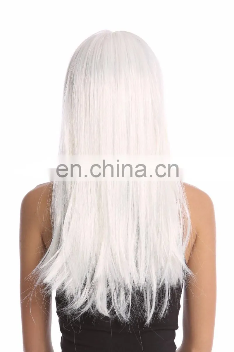 Halloween white straight plastic wigs P-W248