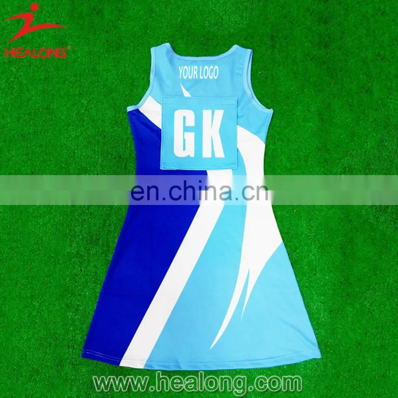 Healong Sport digitally sublimated Best Selling A Line Netball Dress black