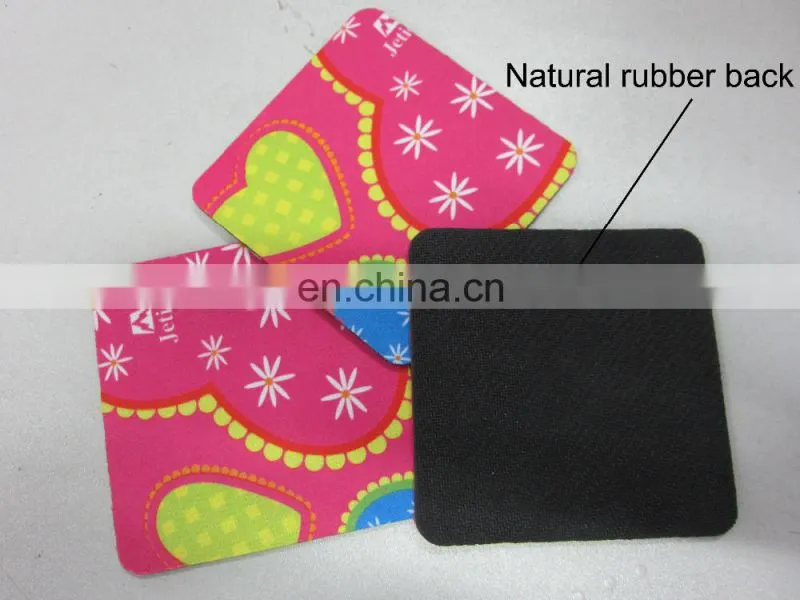 Personalized anti-skid rubber and polyester mug coaster for cup
