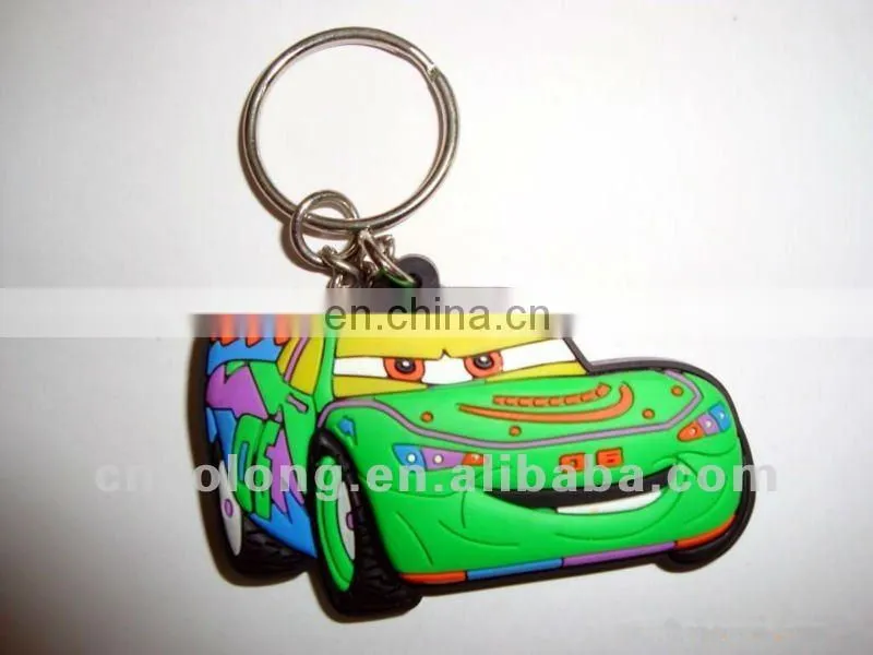 2D factory price custom car logo and shape soft pvc plastic keychains,rubber keyring