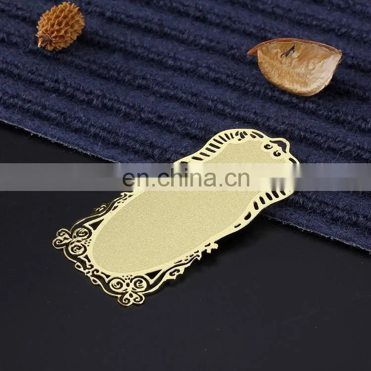 promotional gifts customized corrosion logo matte gold color wholesalse bookmark