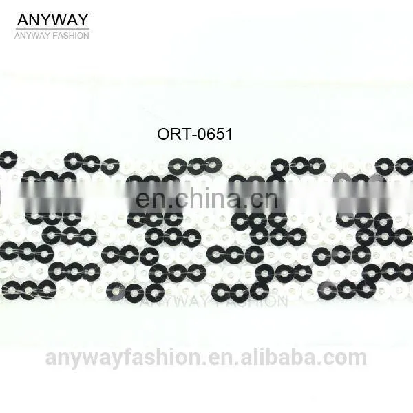 Wholesale heavy sequined mesh ribbon trim