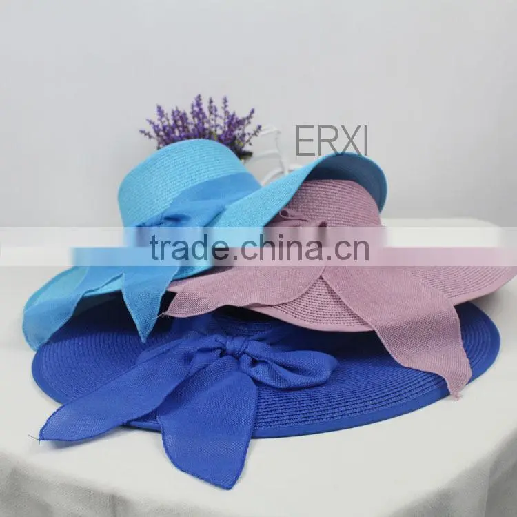 High Quality Womens Sun Beach Promotional Straw Hat Different Color