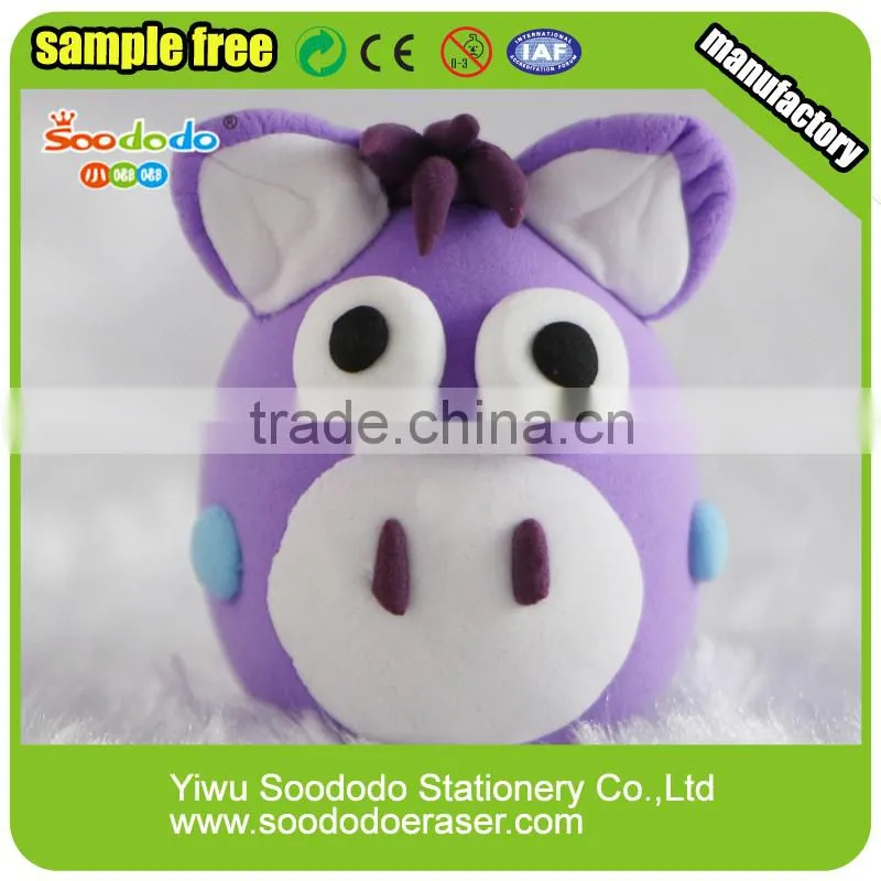Funcy Clay eraser Animal shape pencil topper with eraser