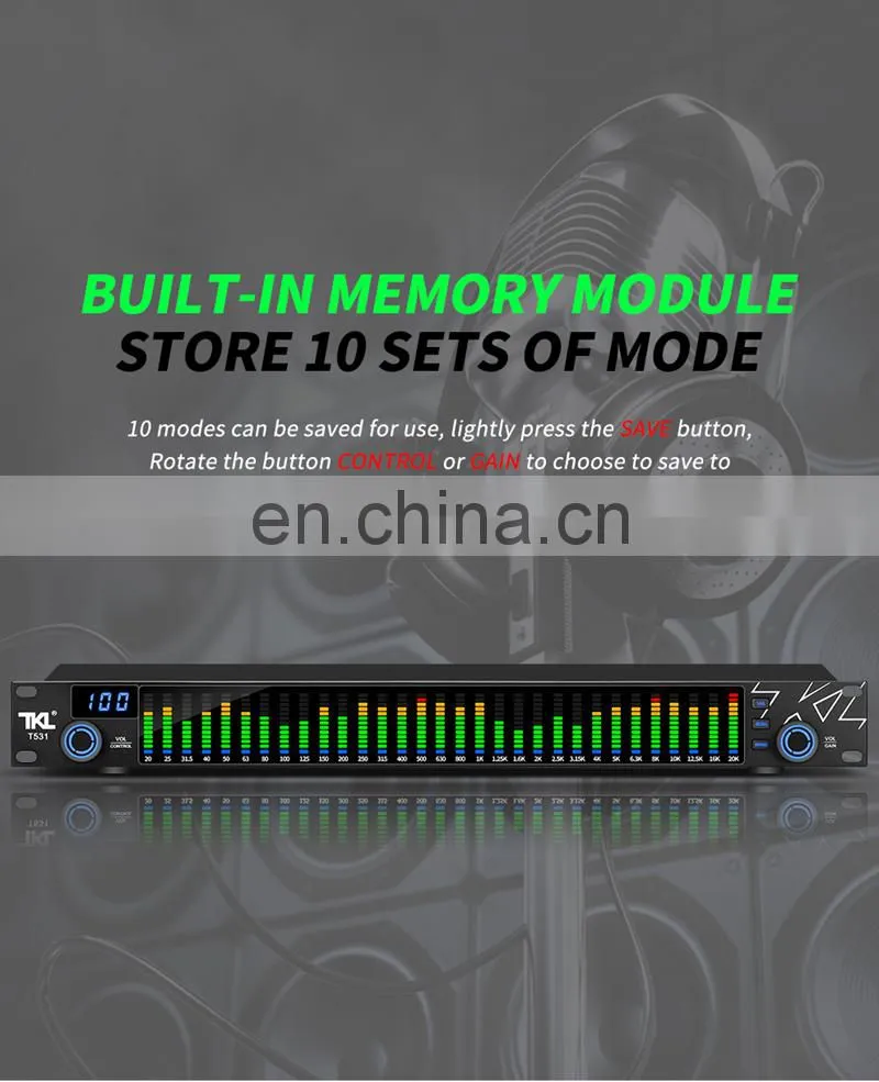 TKL T531 EQ Noise Reduction Digital Audio Equalizer w/ Spectrum Display 31 Bands For KTV Stage Performance