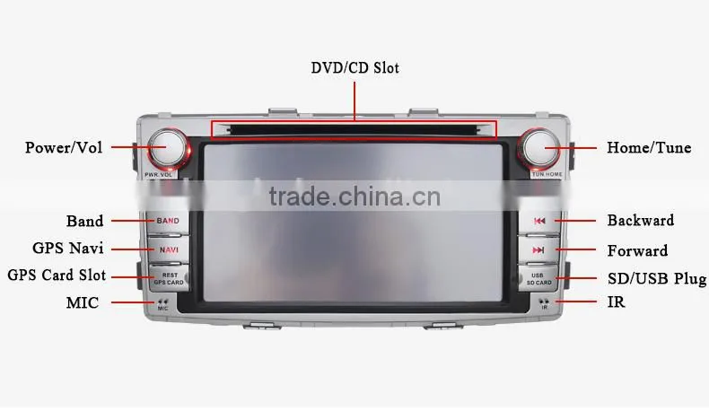 Double Din Touch Screen Car DVD Car Stereo forToyota Hilux Car Radio GPS NAV 3G WIFI Bluetooth SWC RDS Phonebook AUX 1080P USBSD