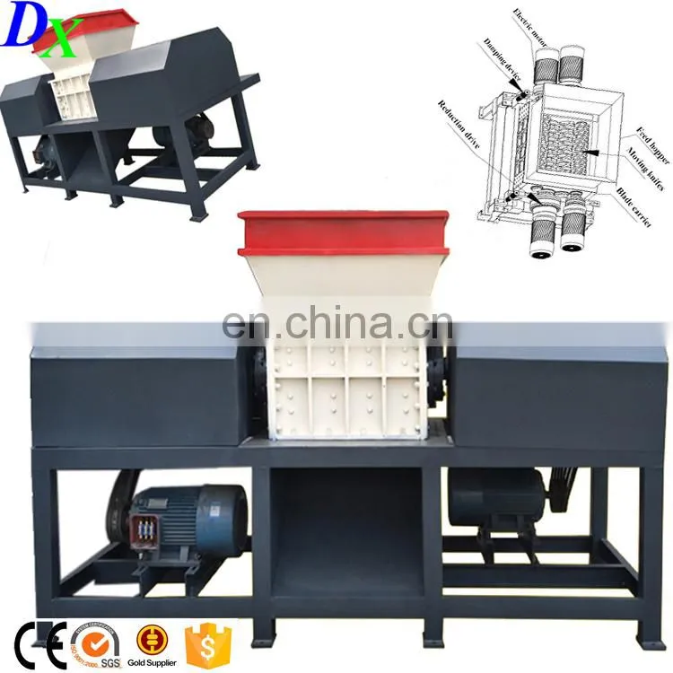metal chips car tire double shaft dual spindle shredder factory