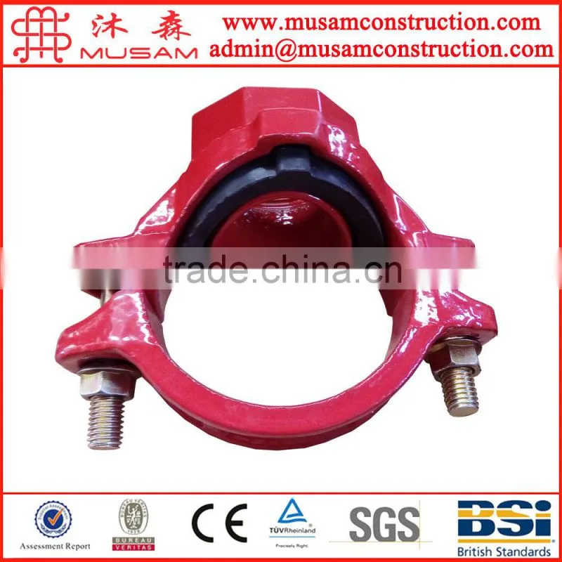Fm ul approved ductile cast iron pipe coupling grooved/mechanical joint outlet and grooved fittings/grooved fittings mech