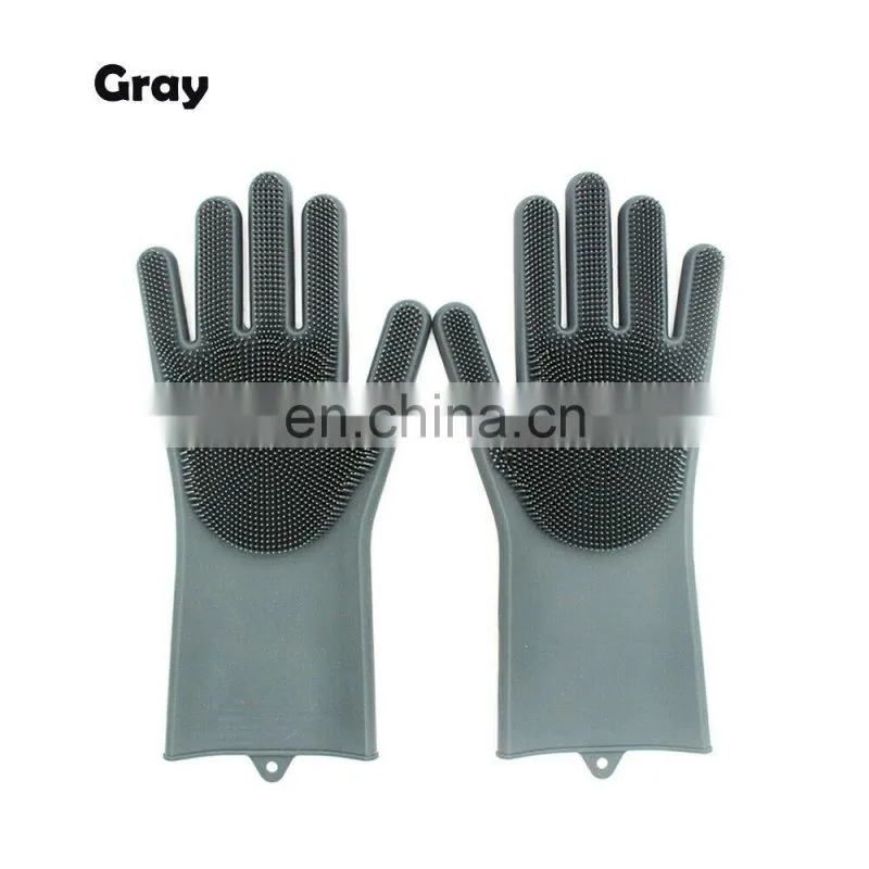 Dishwashing GloveR Magic Silicone Scrubber Rubber Cleaning GloveRs For Kitchen Pet