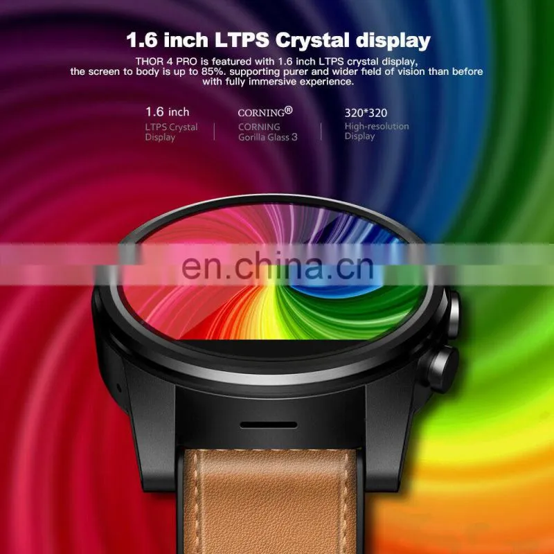 Zeblaze THOR 4 PRO 4G LTE Global Bands Bigger Screen 600mAh Battery Android 7.1 smartwatch