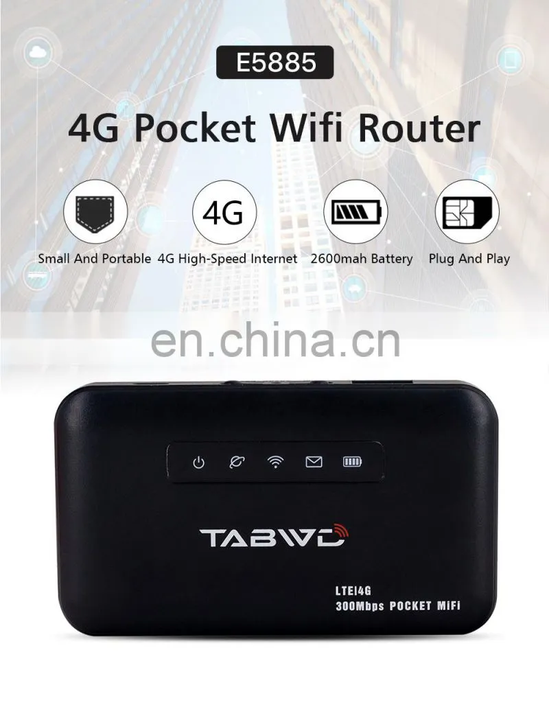 ALLINGE MDZ176 Unlocked E5885 Pocket Wifi Router 4G VPN Wireless Router with Sim Card Support RJ45 Port