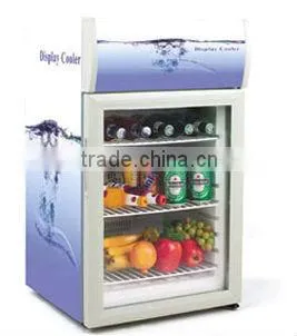 52L glass door mini showcase refrigerator with top lamp