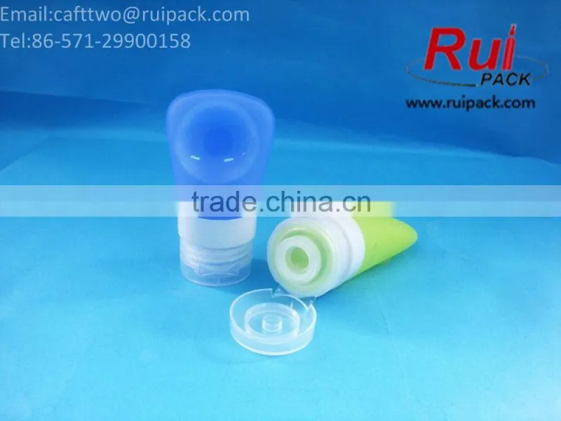 38ml 60ml silicone bottles with sucker for hand soap/shampoo, reuse silicone travel bottles