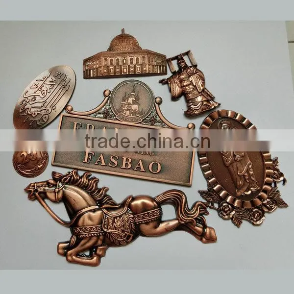Custom fashion decorative metal nameplates antique metal nameplates 3d nameplate