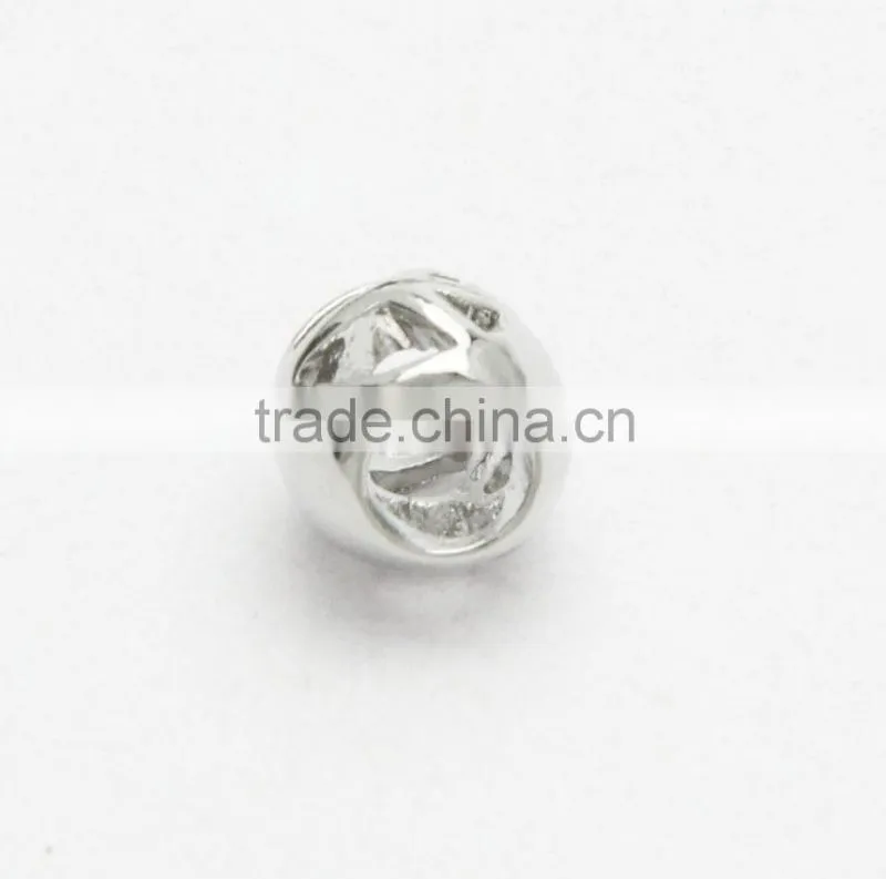 Round Hollow Large Hole Metal Beads, DIY Zinc Alloy Necklace & Bracelets Beads Accessories