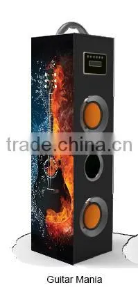 Brand New Guitar Pattern Wood Tower Speaker