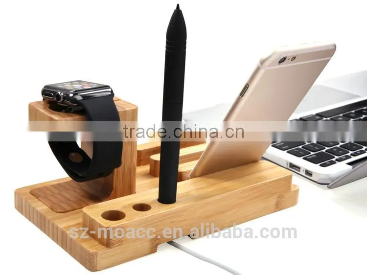 Newest multifunction wood stand for apple watch,for apple watch wood charging stand