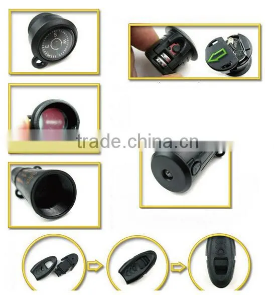 10 in 1 Tool Camping Hiking Emergency Kit Flint Compass LED Flashlight