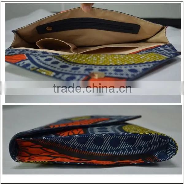 China hot selling women african wax prints fabric clutch bag