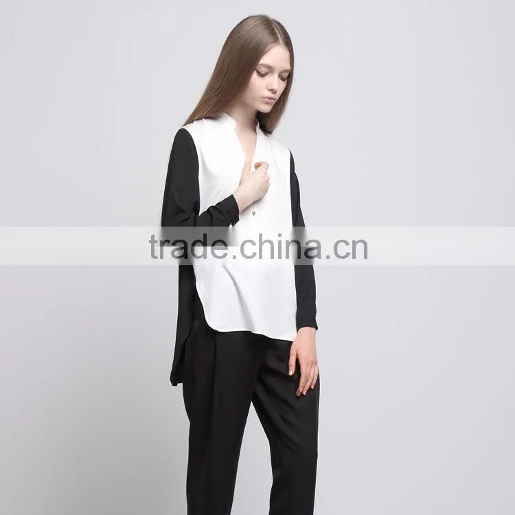 Black and white woman winter blouse