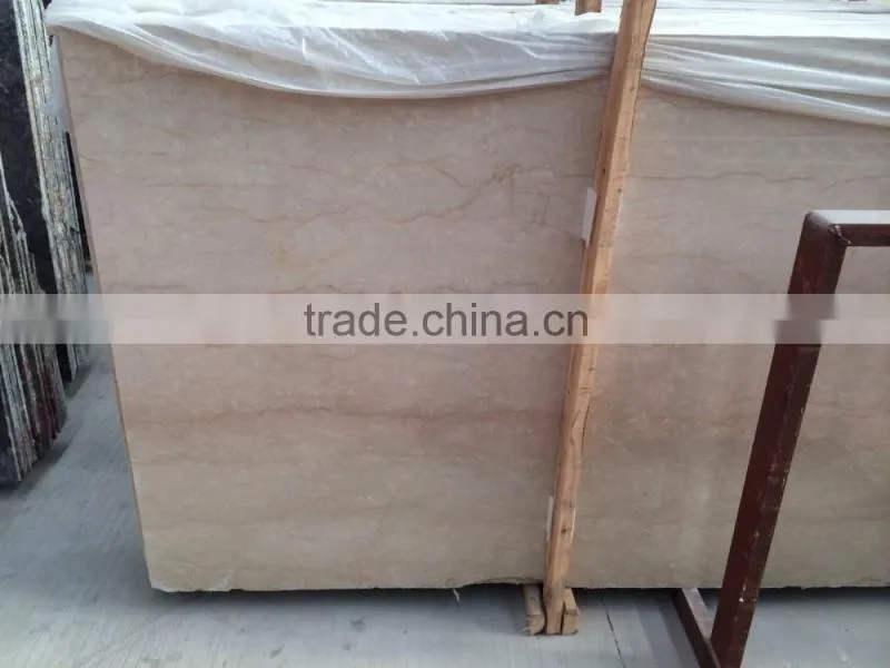 Polished rose cream marble slab