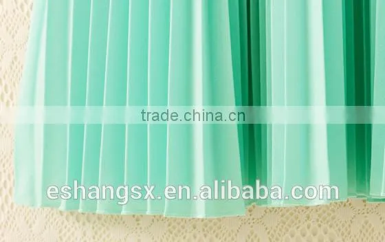 Ladies chiffon long pure color green skirts