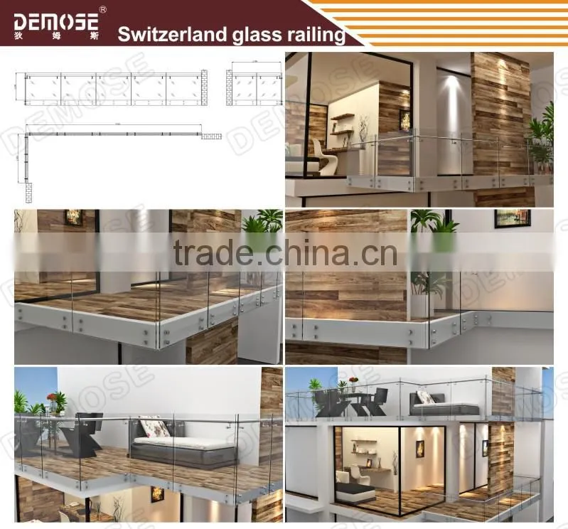 curverd frameless glass railings for terrace